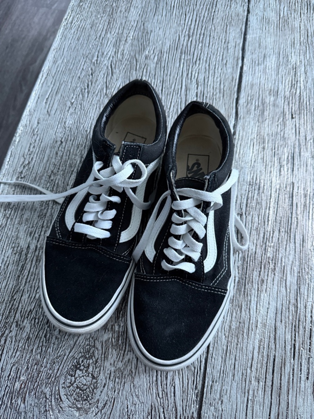 Vans Black and White Old Skool Low-Top Sneakers